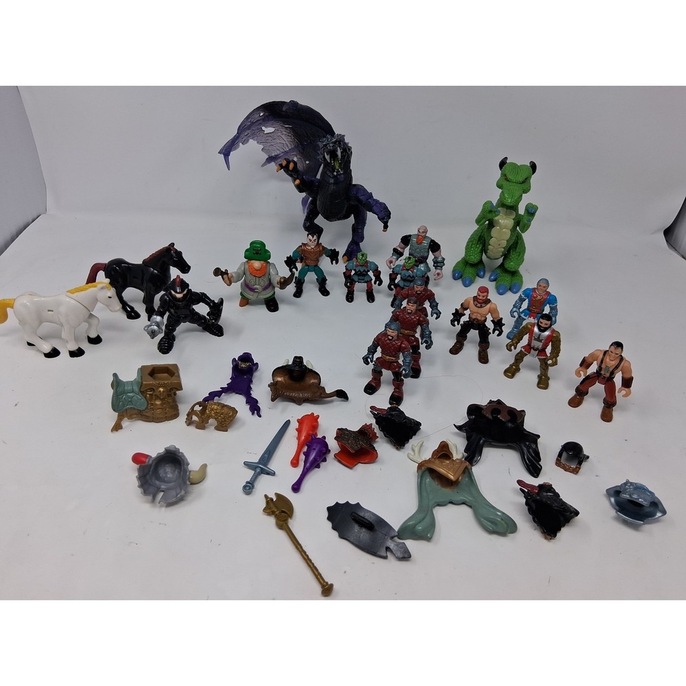 Imaginex Lot Of Figures, Dragons And Accessories 31pc Set